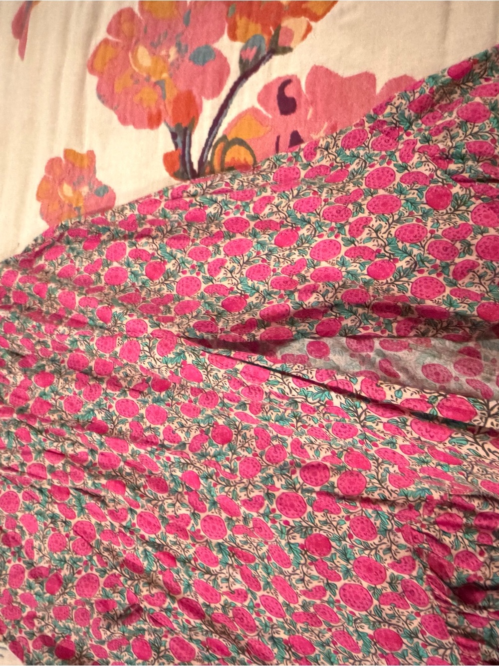 NATURAL LIFE Pink Floral Maxi Skirt with Green Leaf Accents - Picture 3 of 6